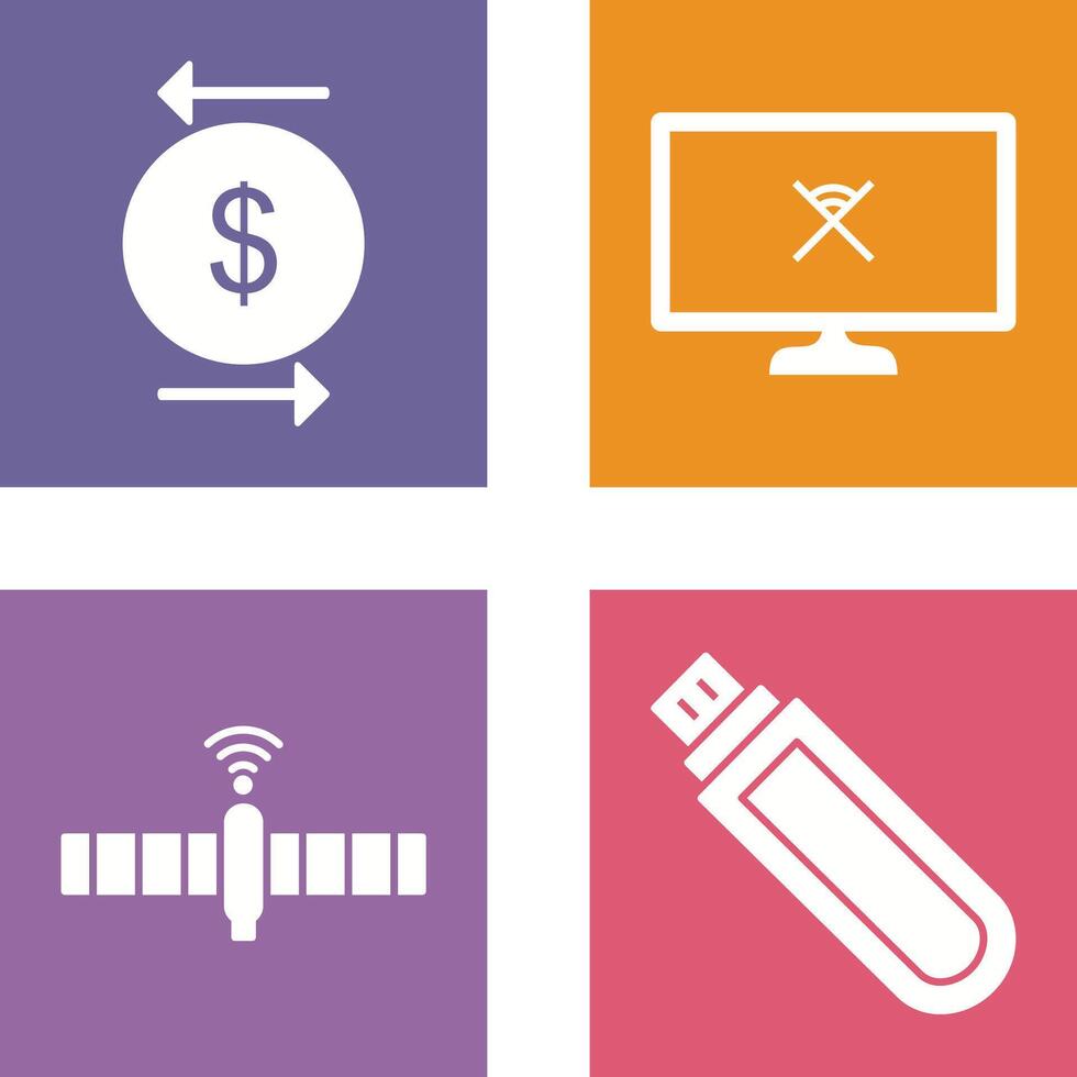 transaction and disconnected network Icon vector
