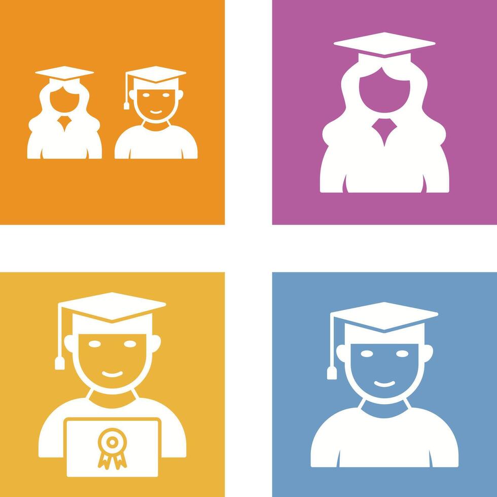 Graduates and Female Graduate Icon vector