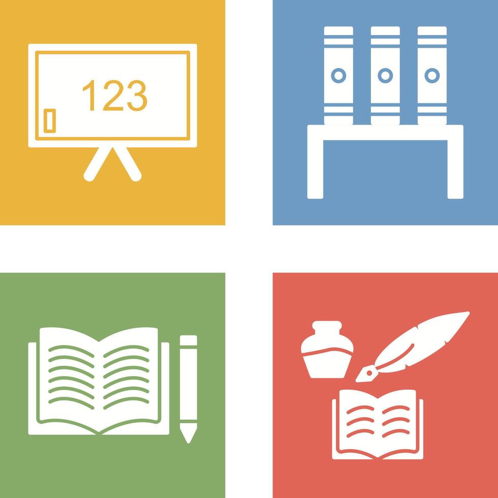 Classroom Board and Bookstand Icon vector