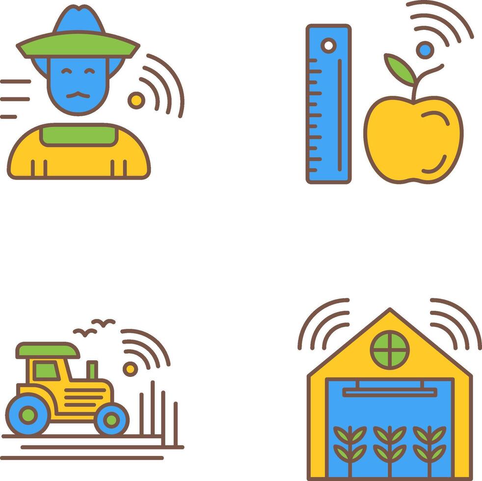 Farmer and Measure and Measure Icon vector