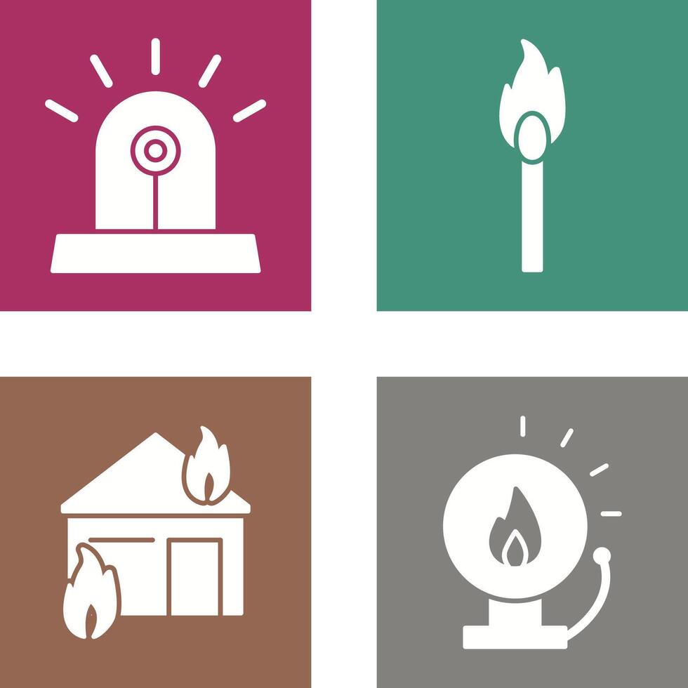 siren and lit matchstick Icon vector