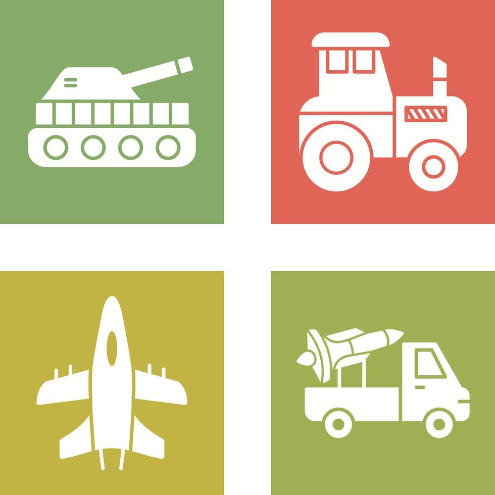 Tank and Tractor Icon vector