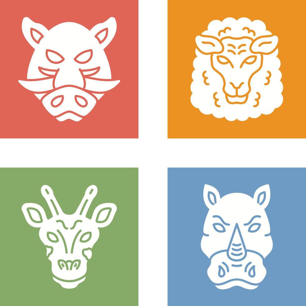 Sheep and Boar Icon vector