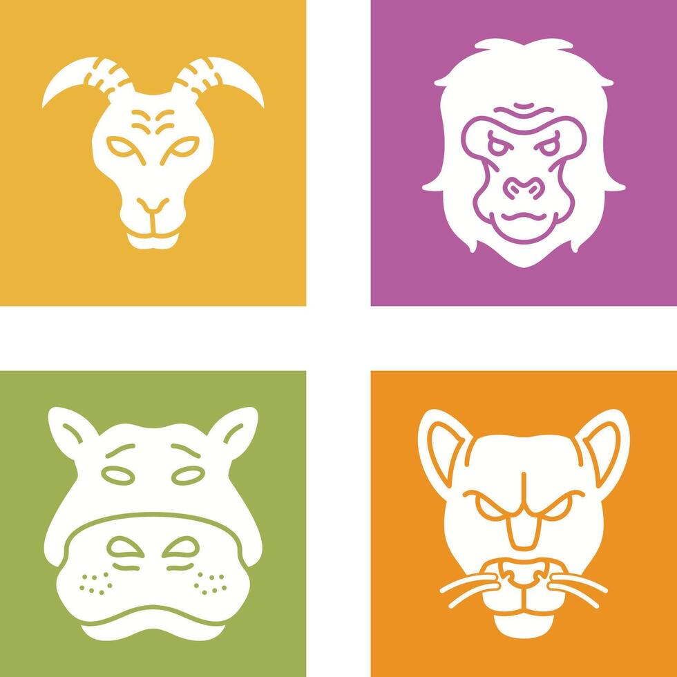 Goat and Gorilla Icon vector