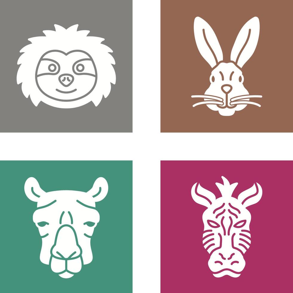 Sloth and Rabbit Icon vector