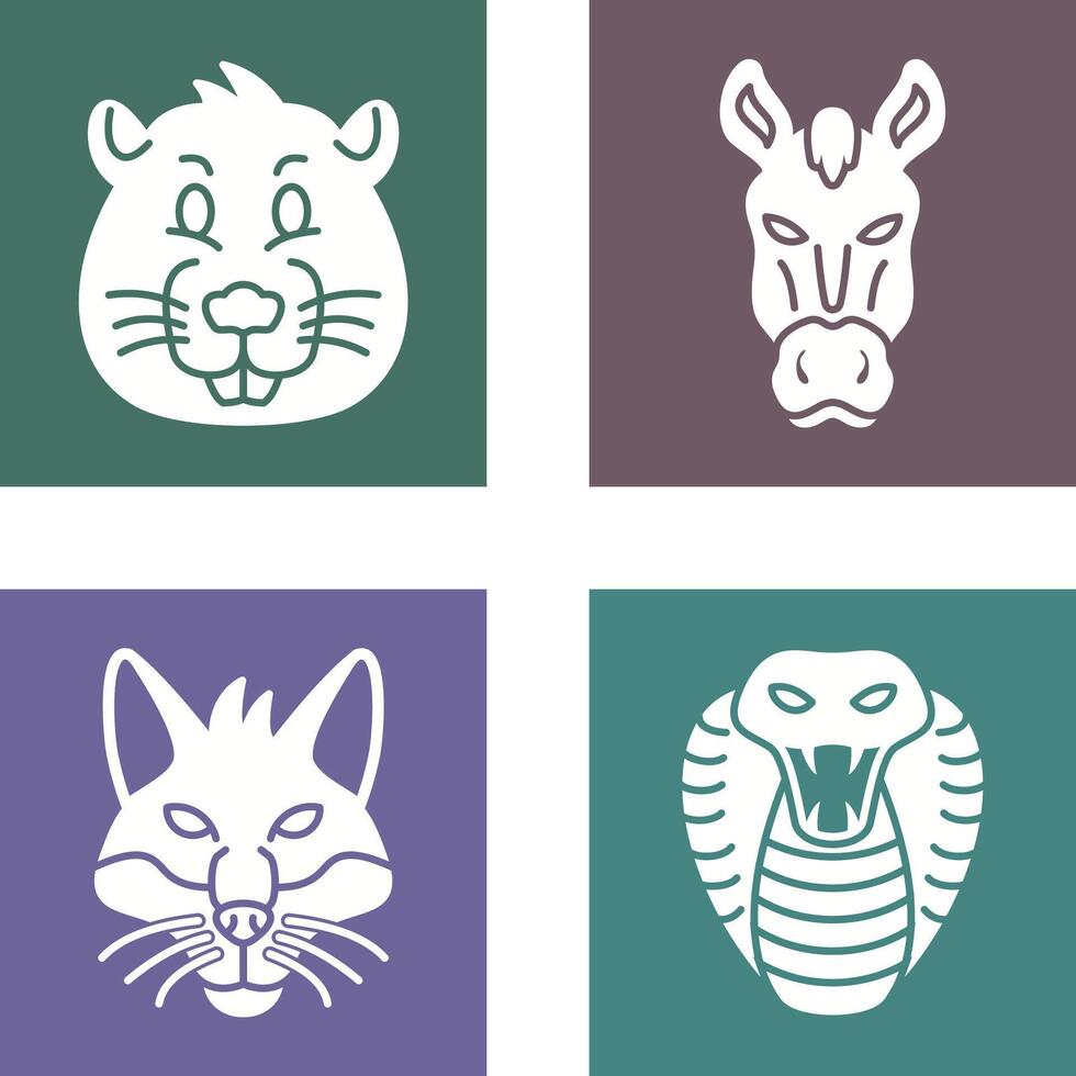 Beaver and Horse Icon vector