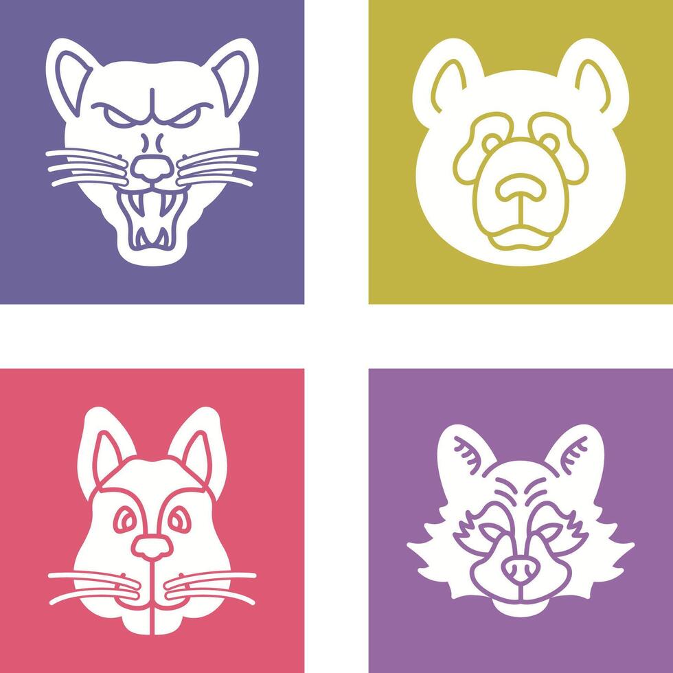Wolf and Panda Icon vector