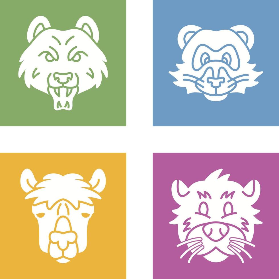 Bear and Ferret Icon vector