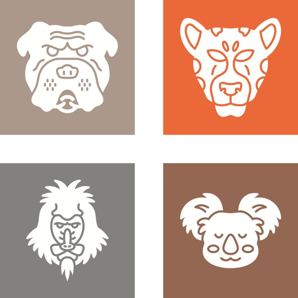Bulldog and leopard Icon vector