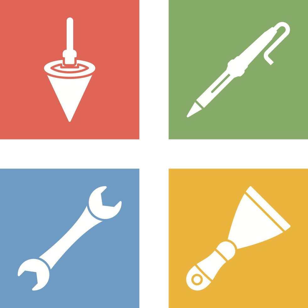 Plumb Bob and Soldering Icon vector