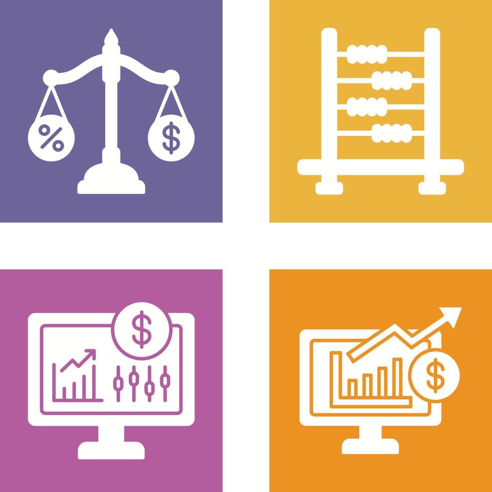 Scale and Abacus Icon vector