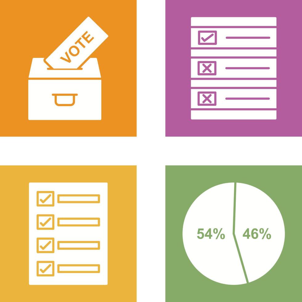 Casting Vote and Ballot Paper Icon vector