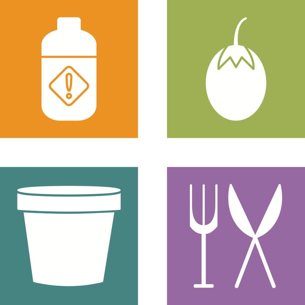 Vegetable plant and Pesticide Icon vector
