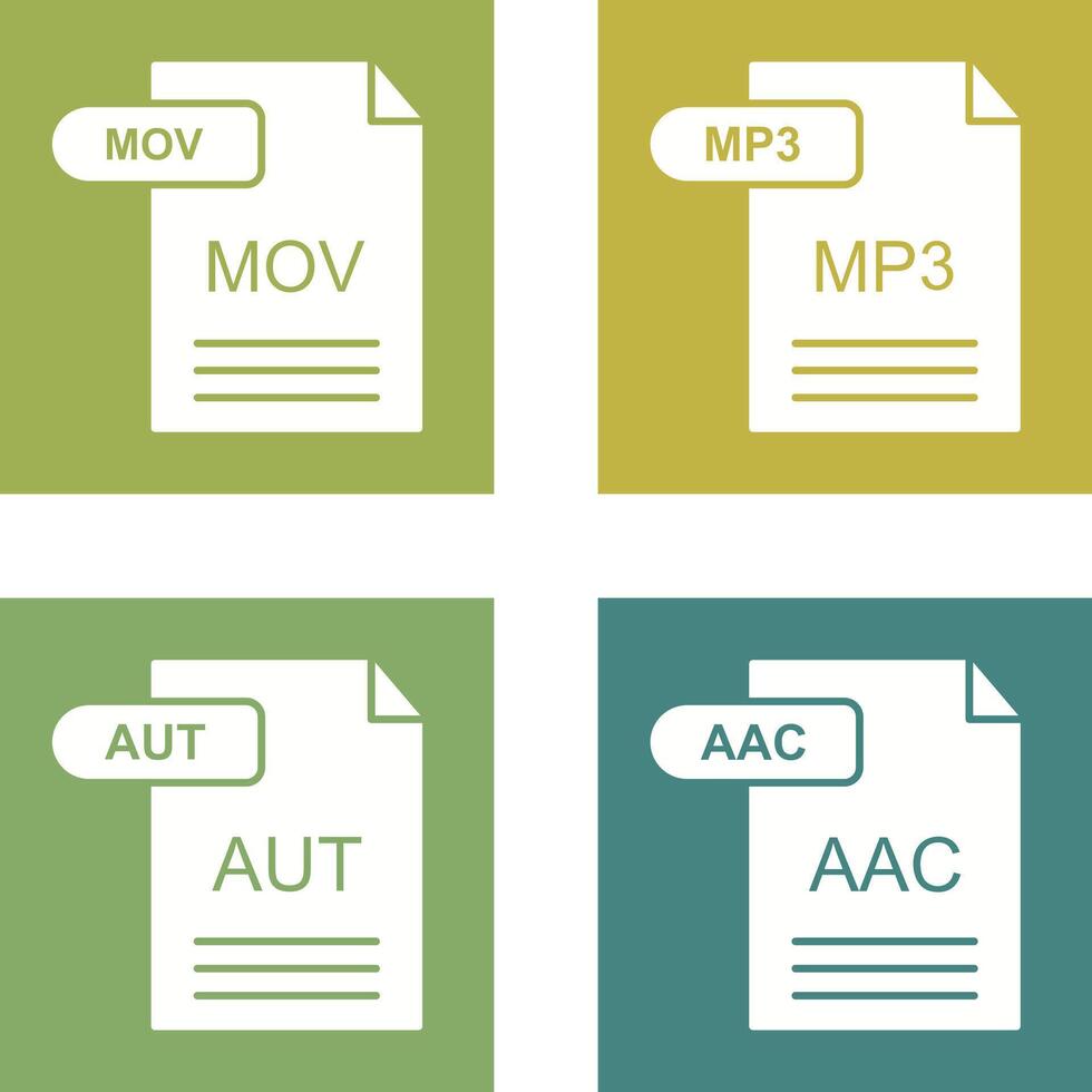 MOV and MP3 Icon vector