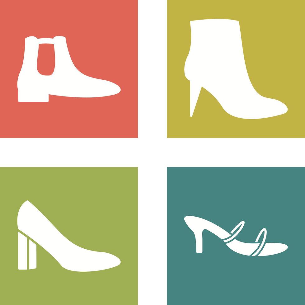 Men Boots and high heels Icon vector