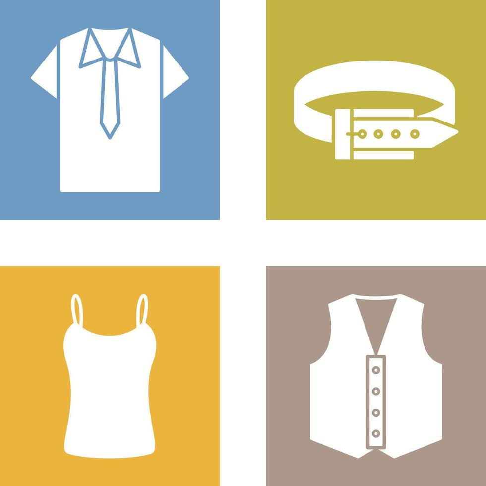 Shirt and Tie and Belt Icon vector