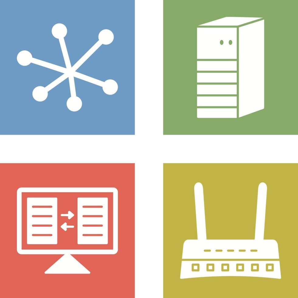 Internet and Server Network Icon vector