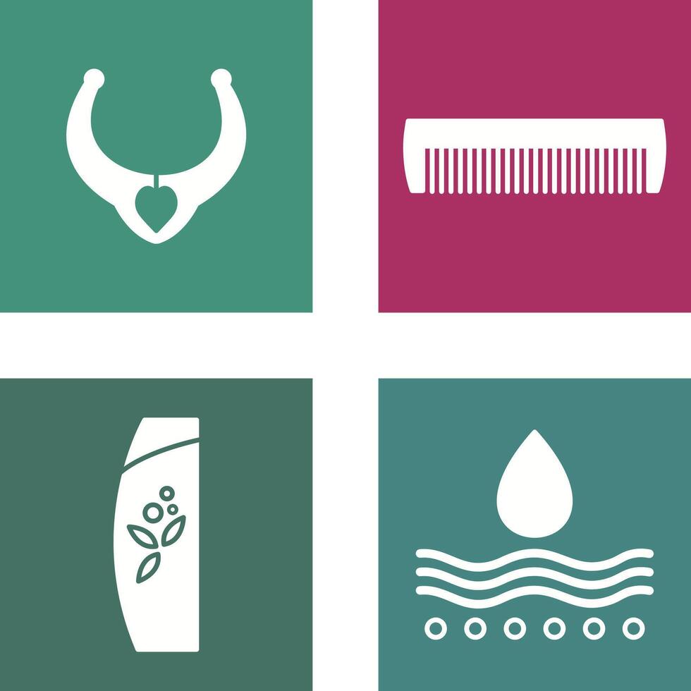 Necklace and Comb Icon vector
