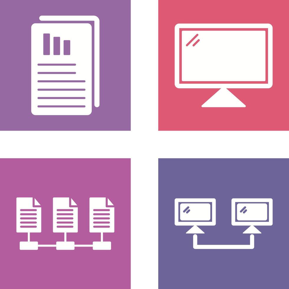 Reports and Computer Icon vector