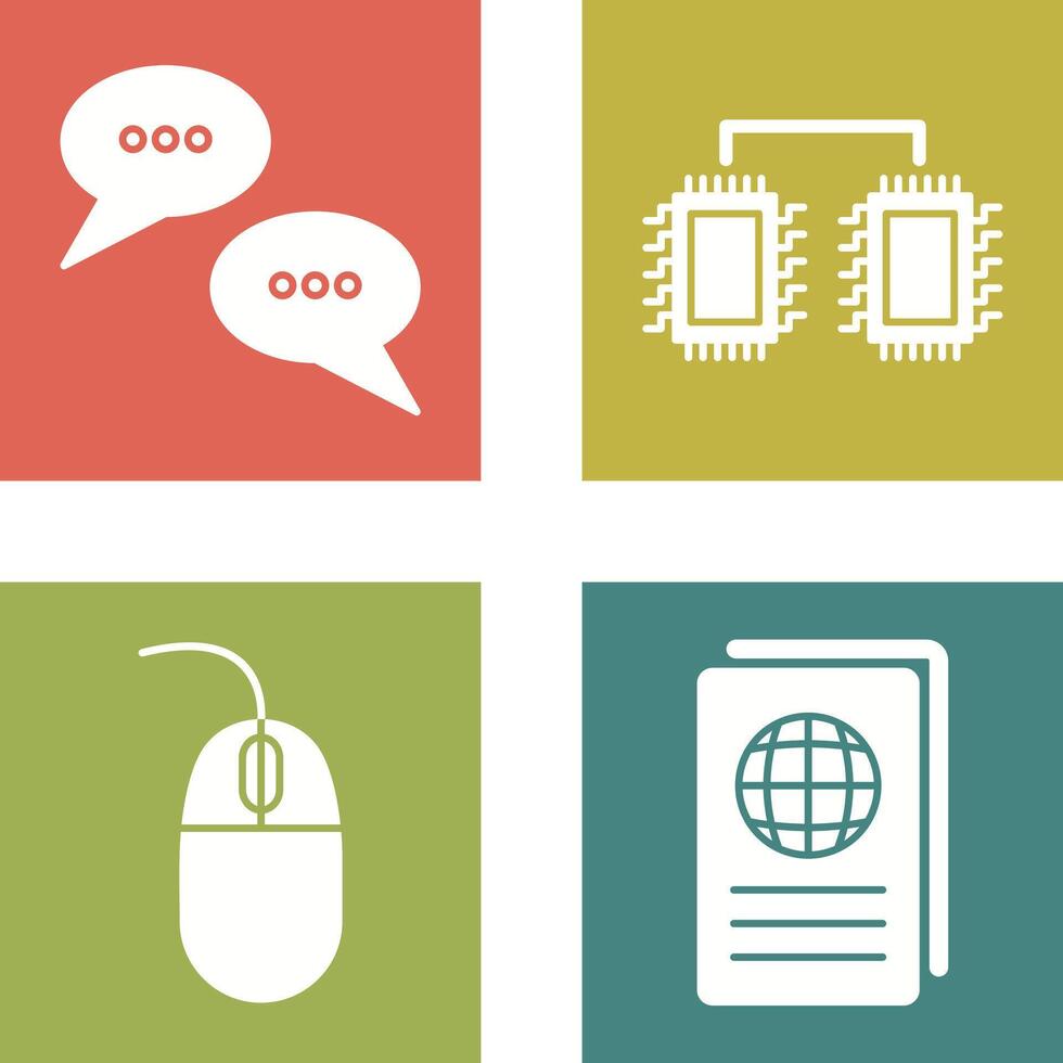 Conversation Bubbles and Processors Connected Icon vector