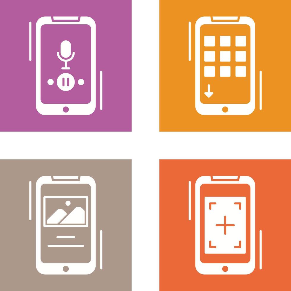 Voice Record and Device Icon vector