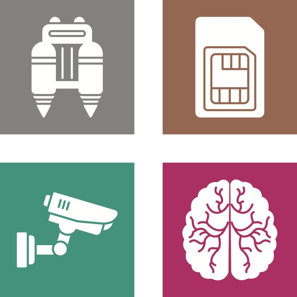 Jetpack and Sim Card Icon vector