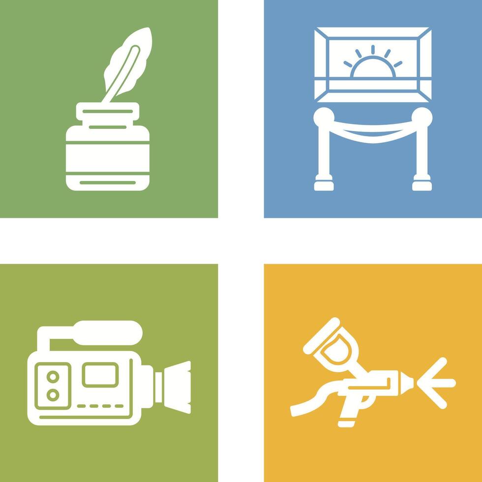 Inkwell and Exibit Icon vector