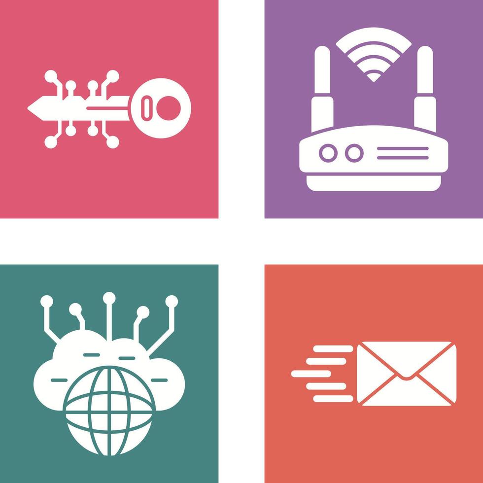 Key and WIFI Icon vector