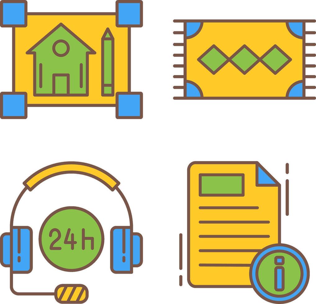 blueprint and rug Icon vector