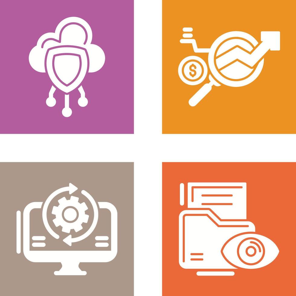 Data Protection and Data Research Icon vector
