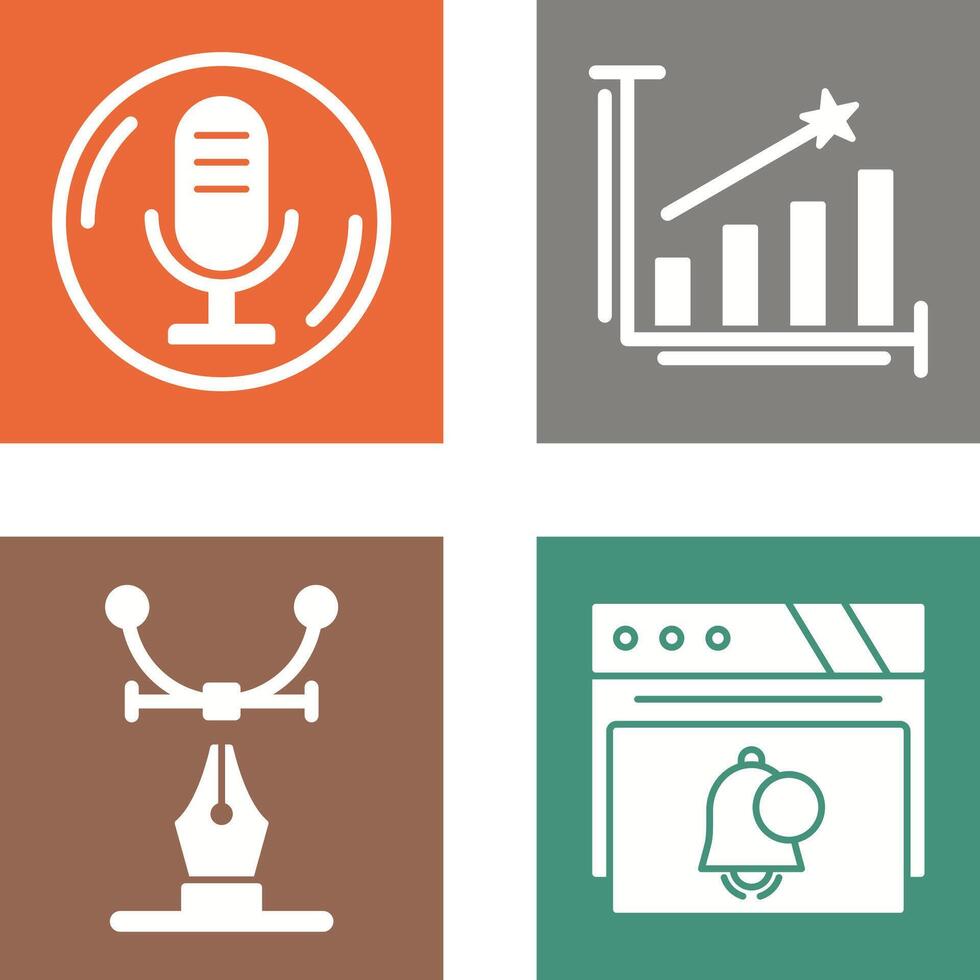 Microphone and Line Bars Icon vector