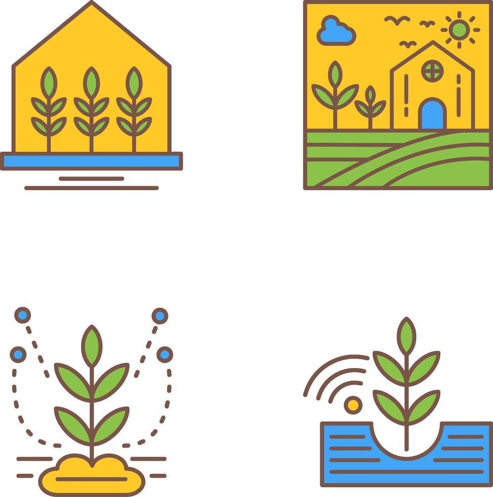 granja casa y naturaleza icono vector