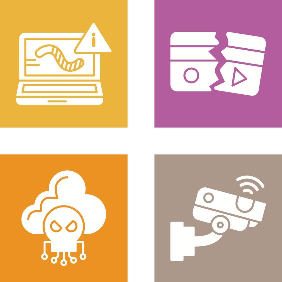 Worm and Broken Icon vector