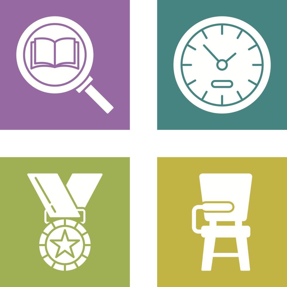 Search and ClockSnack and Money Icon vector