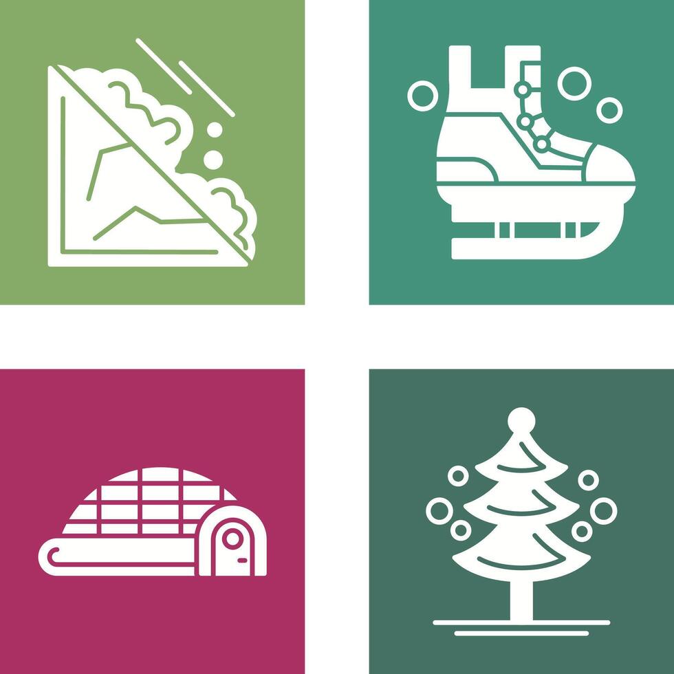Avalanche and Ice Skating Icon vector