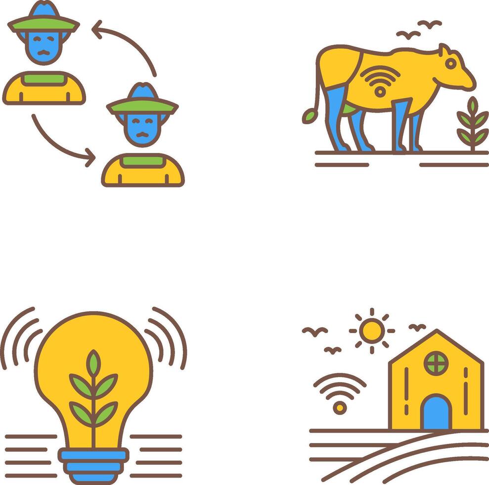Connect and Cattle Icon vector