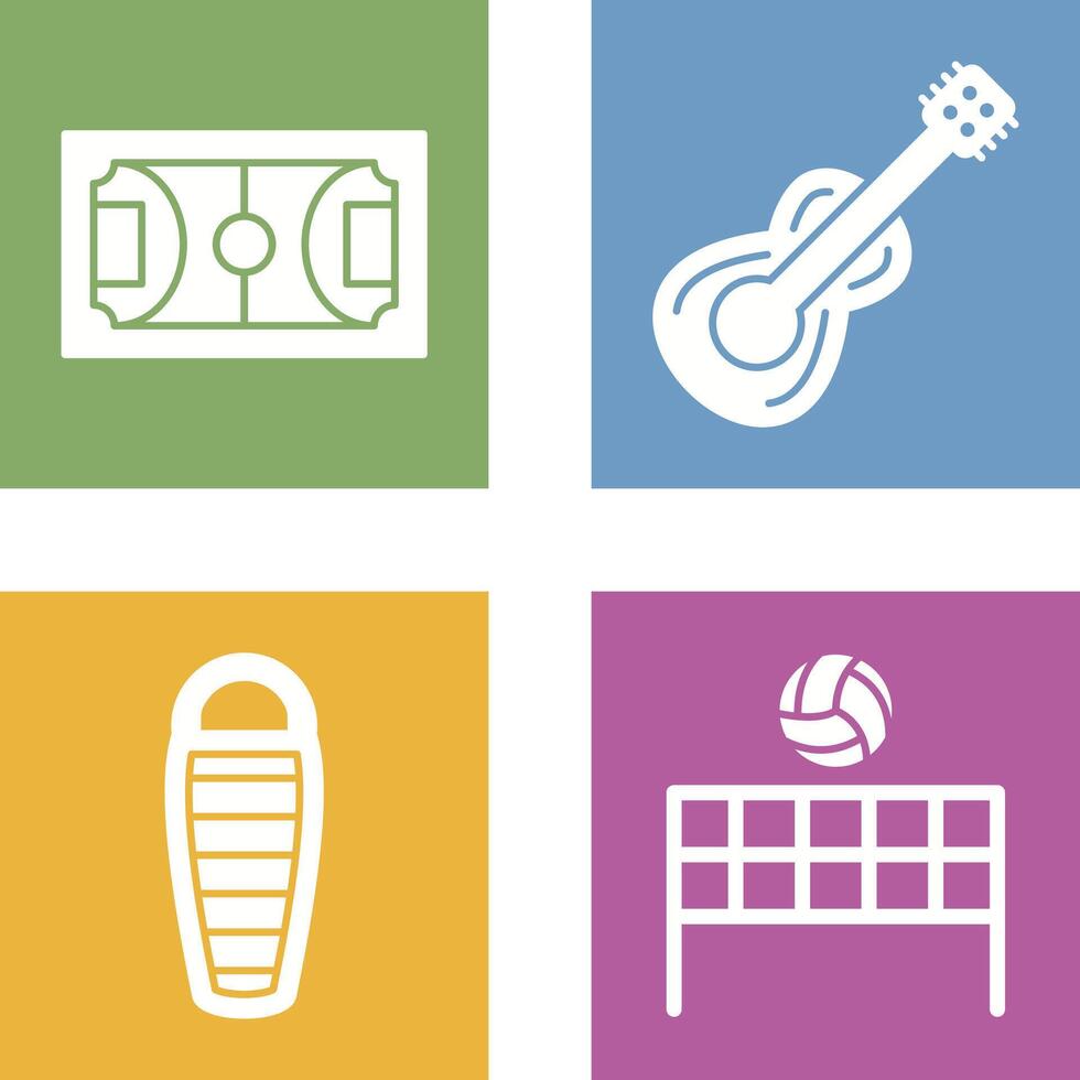 Football and Guitar Icon vector