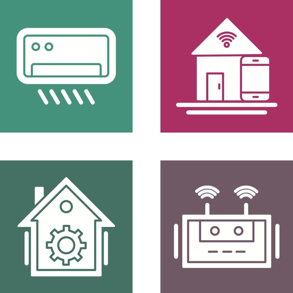 Air Conditioner and Home Automation Icon vector
