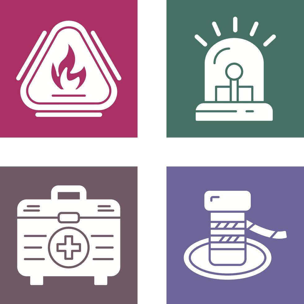 Caution Fire and Siren Icon vector