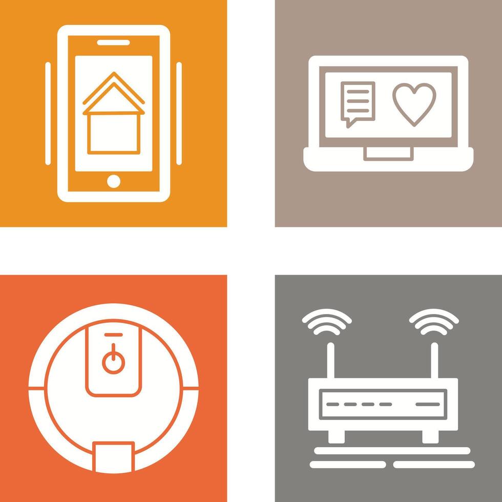 Smart Phone and Chat and Laptop Icon vector