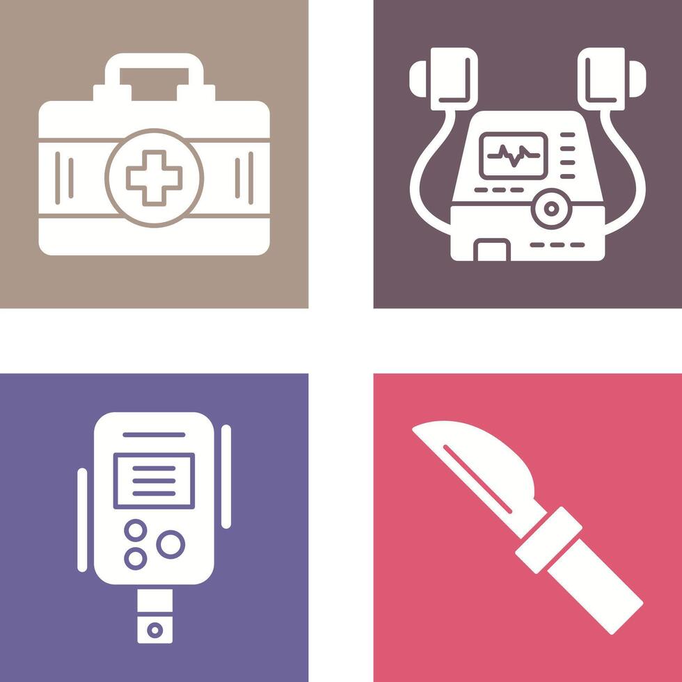 Defribillator and First Aid Kit Icon vector