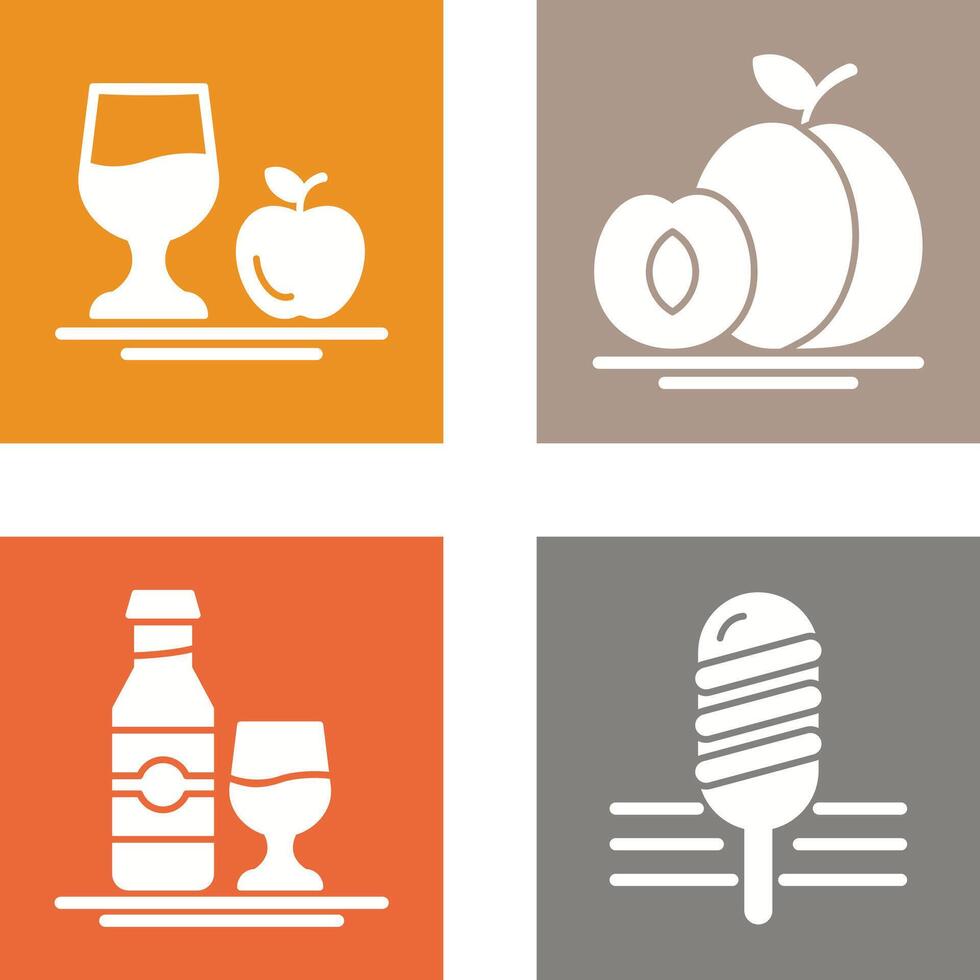 Healthy and Apricot Icon vector