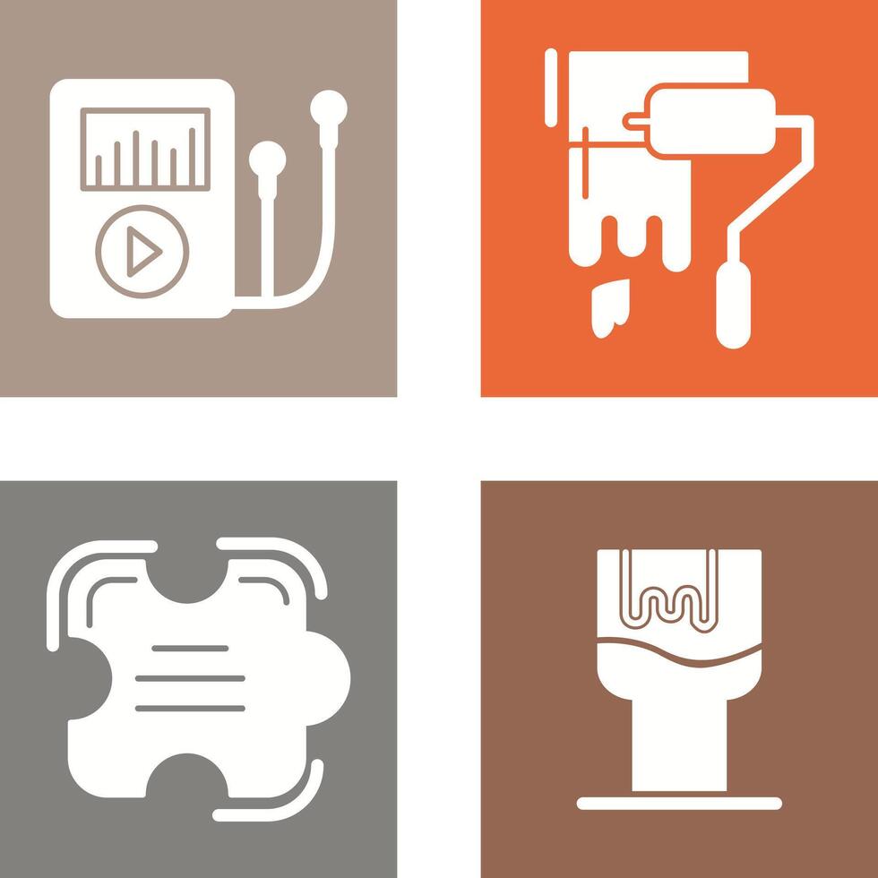 Music Player and Painting Icon vector
