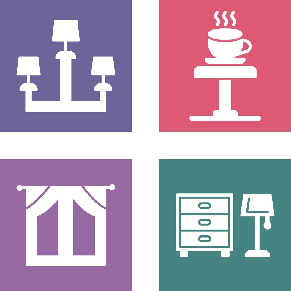 Lamp and Coffee Table Icon vector