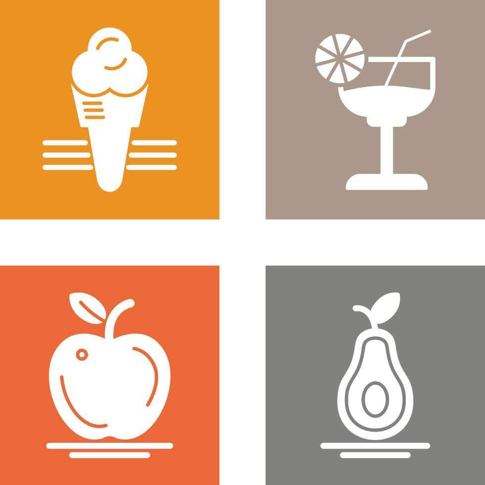 Ice Cream and Cocktail Icon vector