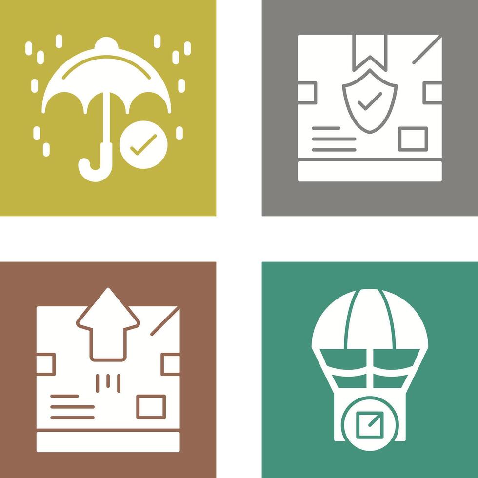 keep dry and delivery box Icon vector