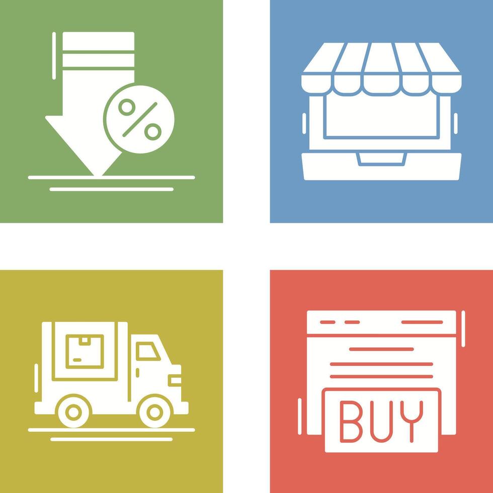 Discount and Online Shopping Icon vector