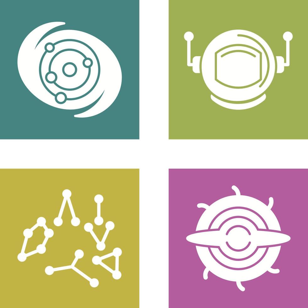 galaxy and astronaut Icon vector