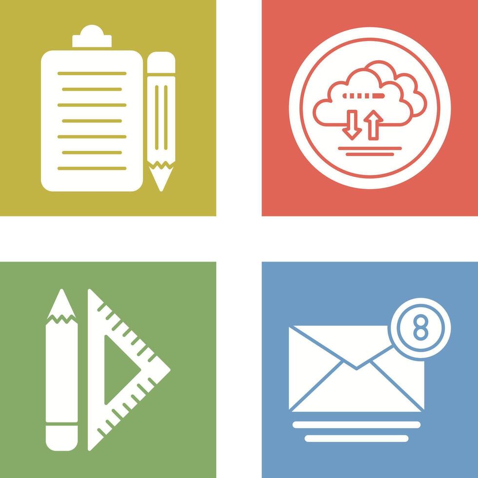 clipboard and cloud data Icon vector