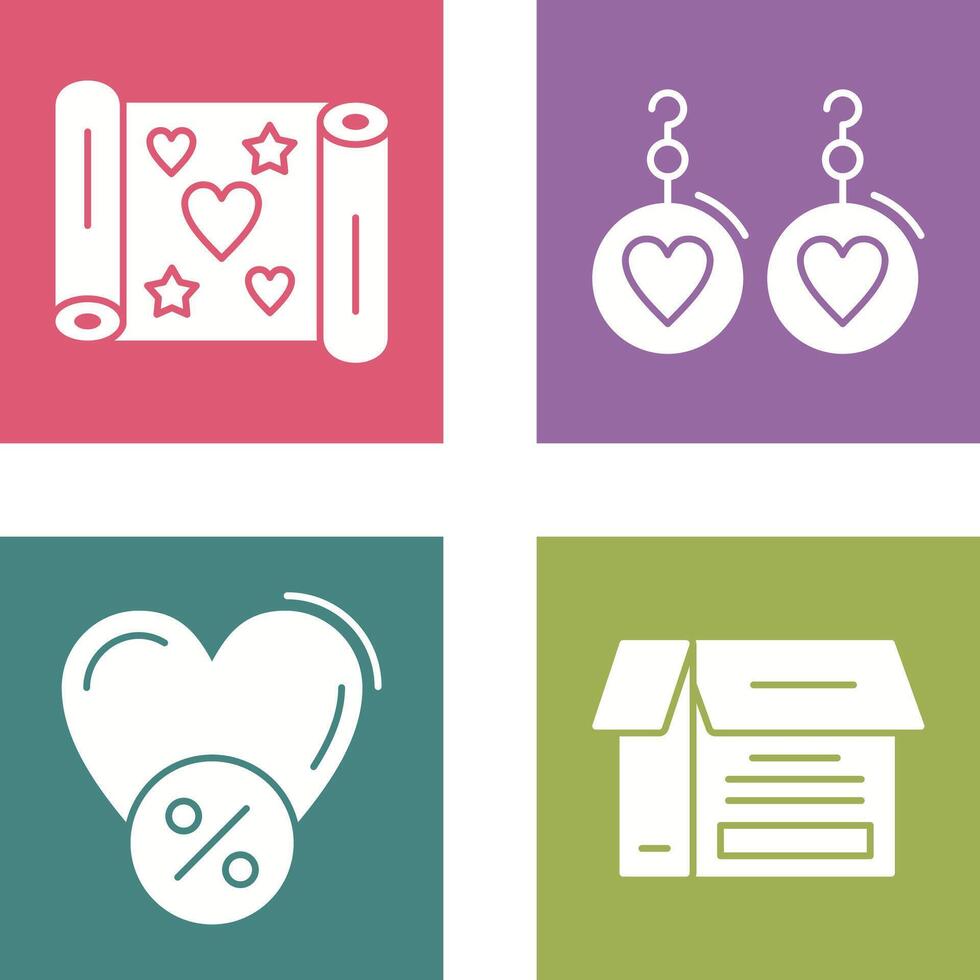Gift Wrap and Earrings Icon vector